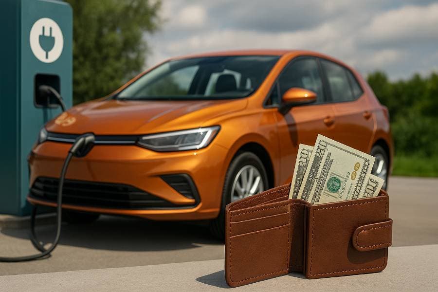 Auto elettrica in carica